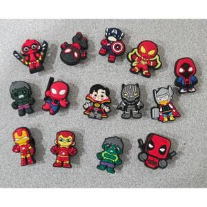 Disney Marvel Super Hero's Shoe Charms for Crocs 14 Pieces Mixed Lot NWOTS